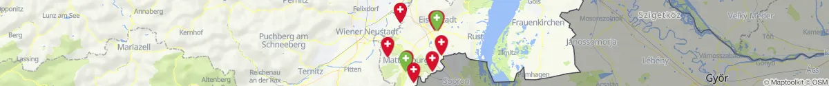 Kartenansicht für Apotheken-Notdienste in der Nähe von Hirm (Mattersburg, Burgenland)